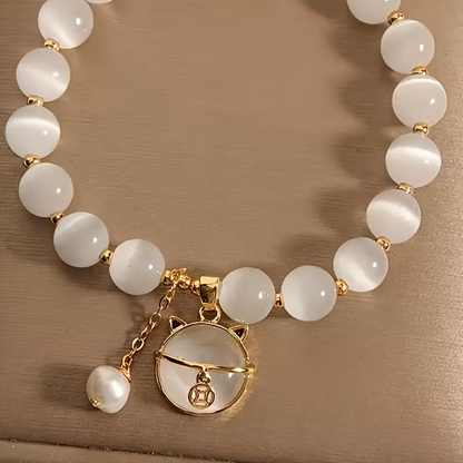 Trendy Best Gift Opal Bracelet Blue Moonlight Bead Hand String Rope Niche Design Student Lucky Bracelet for Women Girls